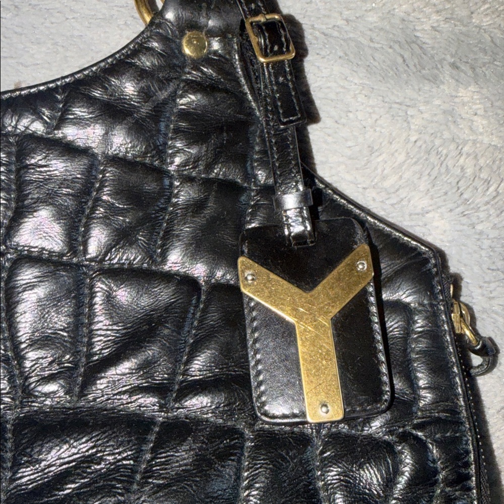 Preloved Vintage YSL Black Crocodile-Embossed great condition - Picture 4 of 15
